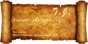 Turner János névjegykártya